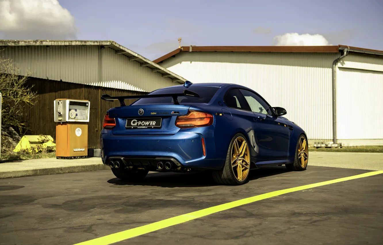 Photo wallpaper blue, BMW, G-Power, ass, F87, M2, 2019, M2 Competition