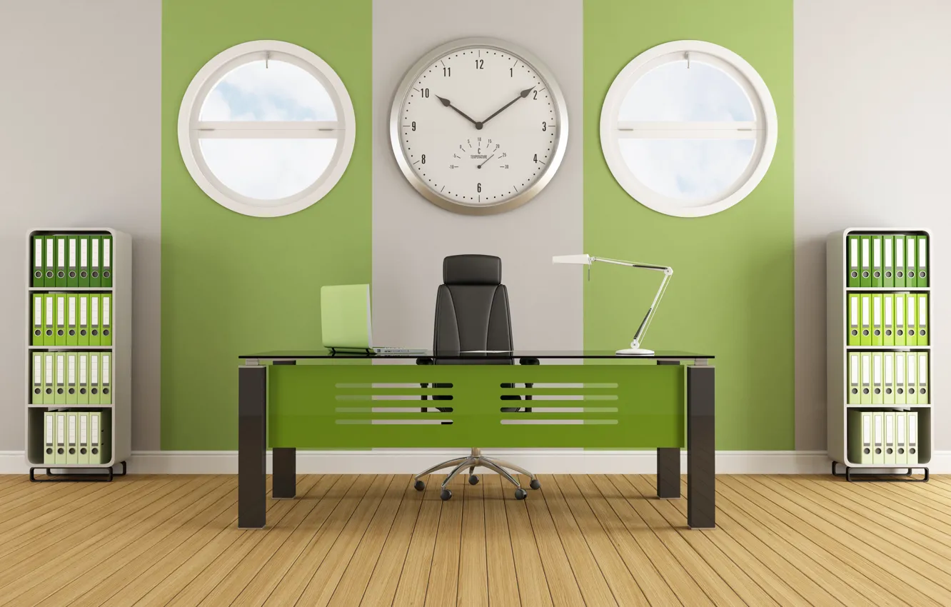 Photo wallpaper green, interior, modern, office, Green, interior, office, contemporary