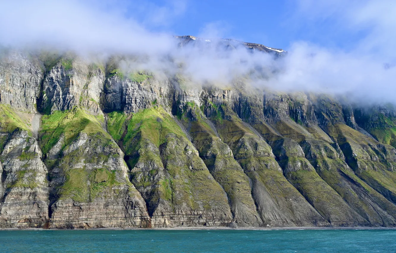 Photo wallpaper sea, landscape, nature, clouds, rocks