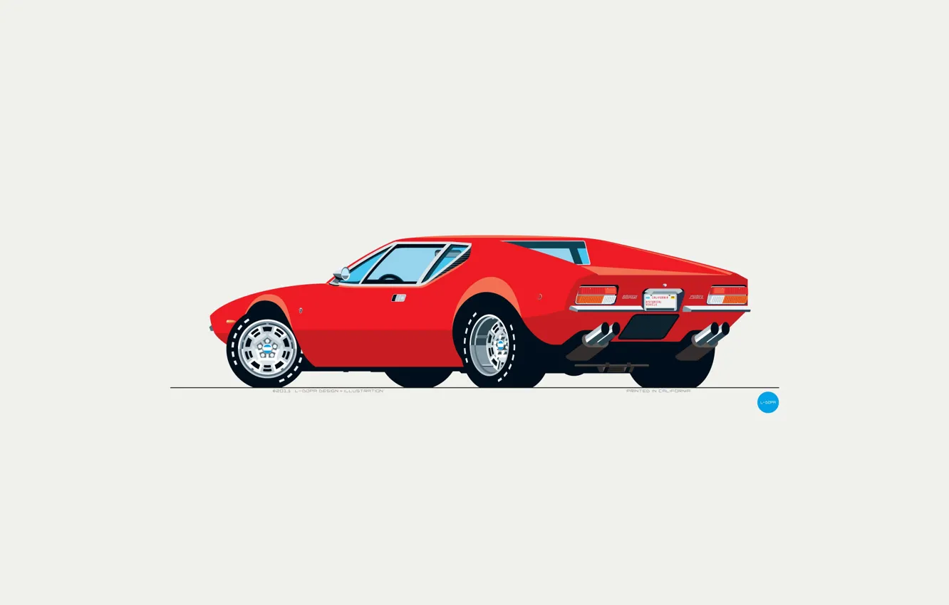 Photo wallpaper machine, auto, figure, minimalism, art, 1971, car, Pantera