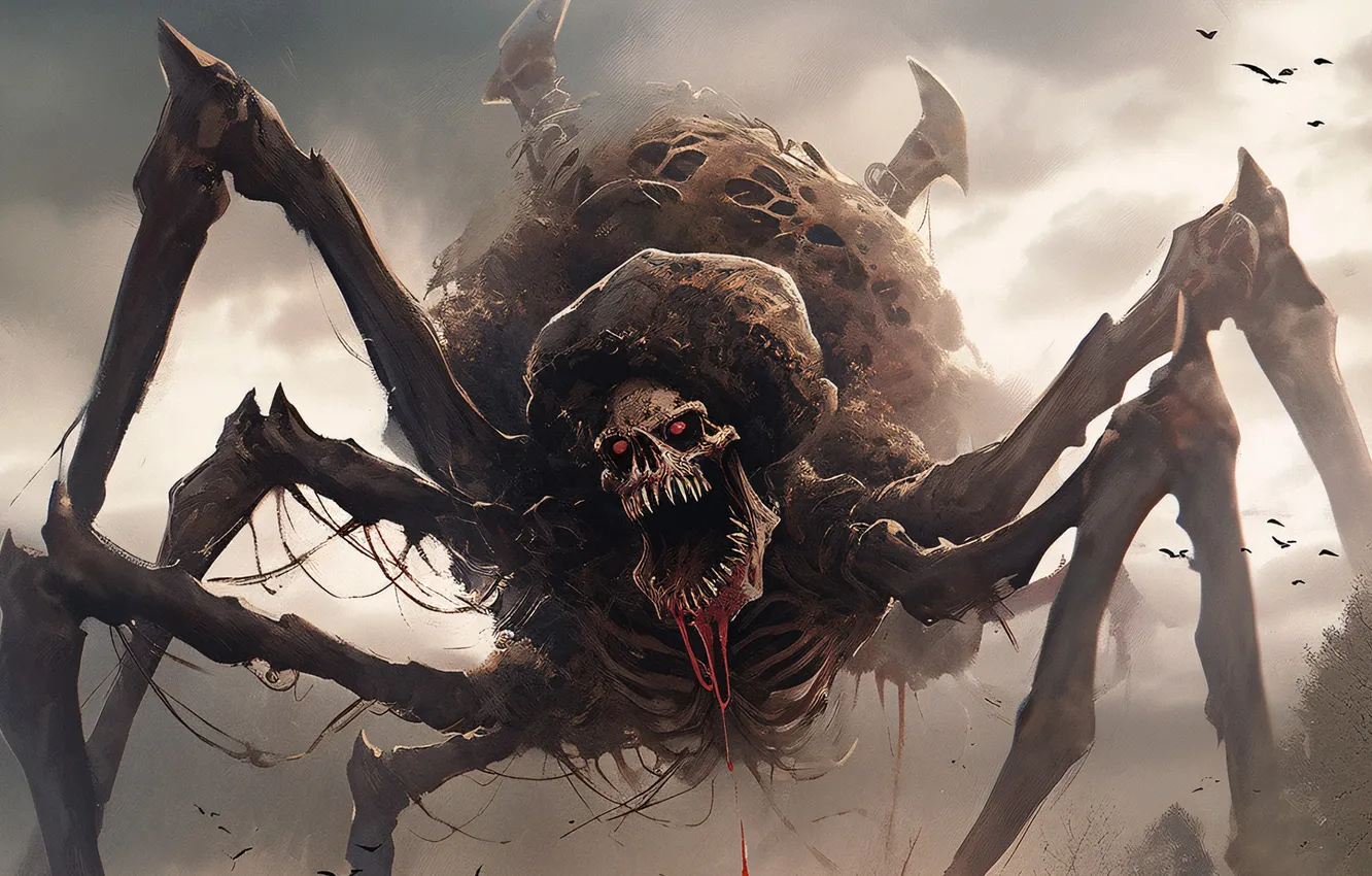 Photo wallpaper monster, spider, horror