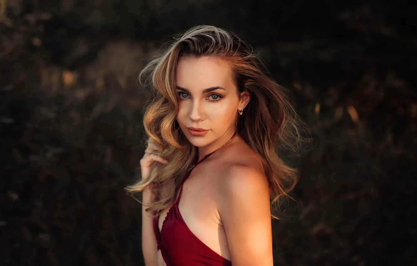 Photo wallpaper look, nature, dress, long hair, curls, Jiri Tulach, Jiří Tulach