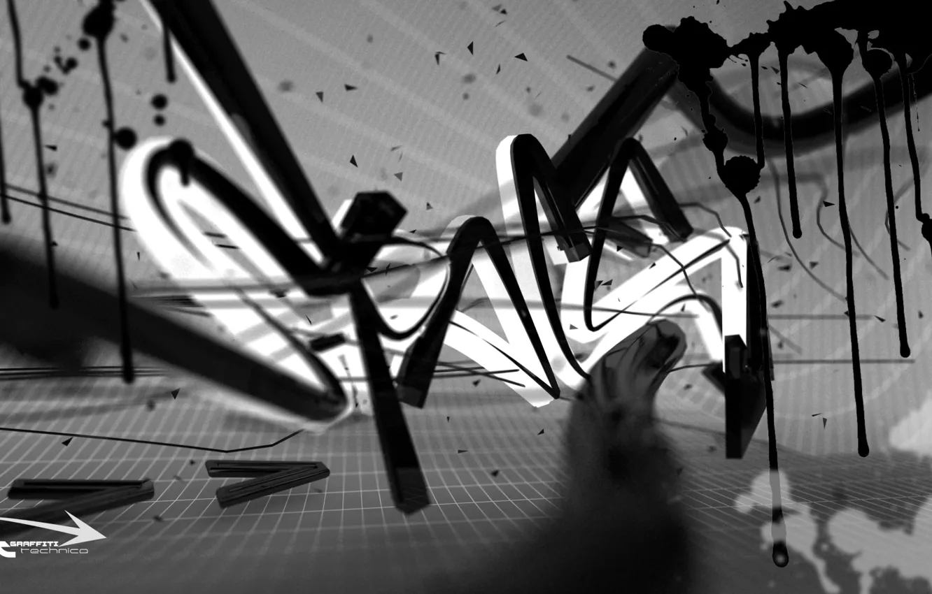 Photo wallpaper text, black and white