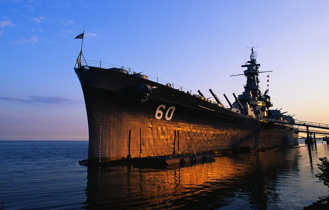 Photo wallpaper battleship, Battleship, USS Alabama, ship of the line