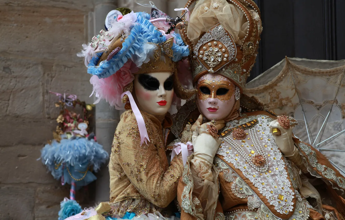 Photo wallpaper mask, costume, Venice, carnival
