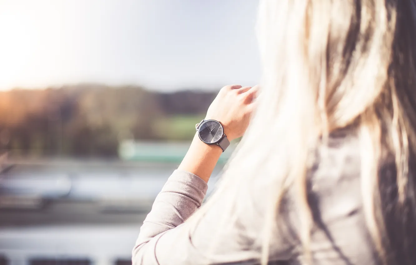 Photo wallpaper arrows, watch, blonde, wrist