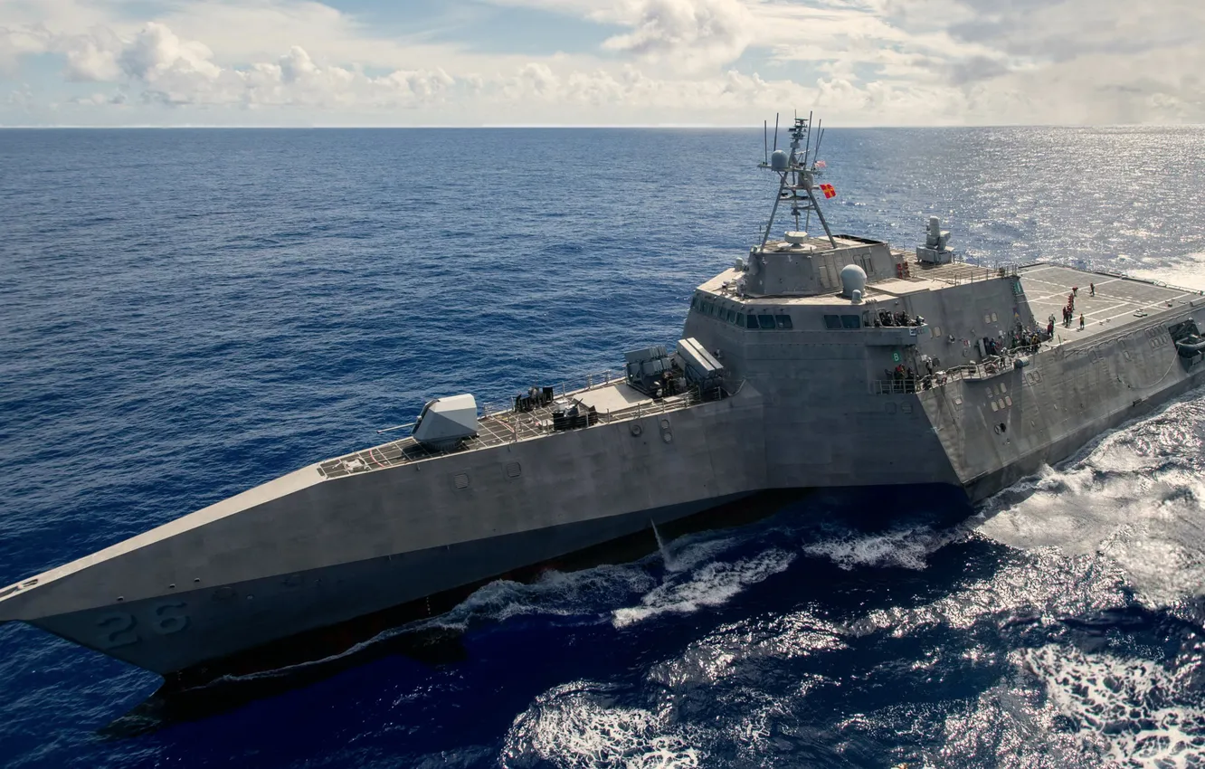 Photo wallpaper US NAVY, trimaran, USS Mobile, LCS-26