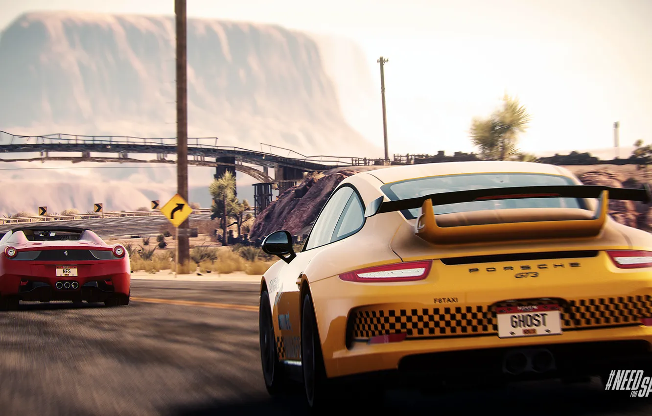 Photo wallpaper Porsche, Need for Speed, nfs, GT3, 2013, Ferrari 458, Rivals, NFSR