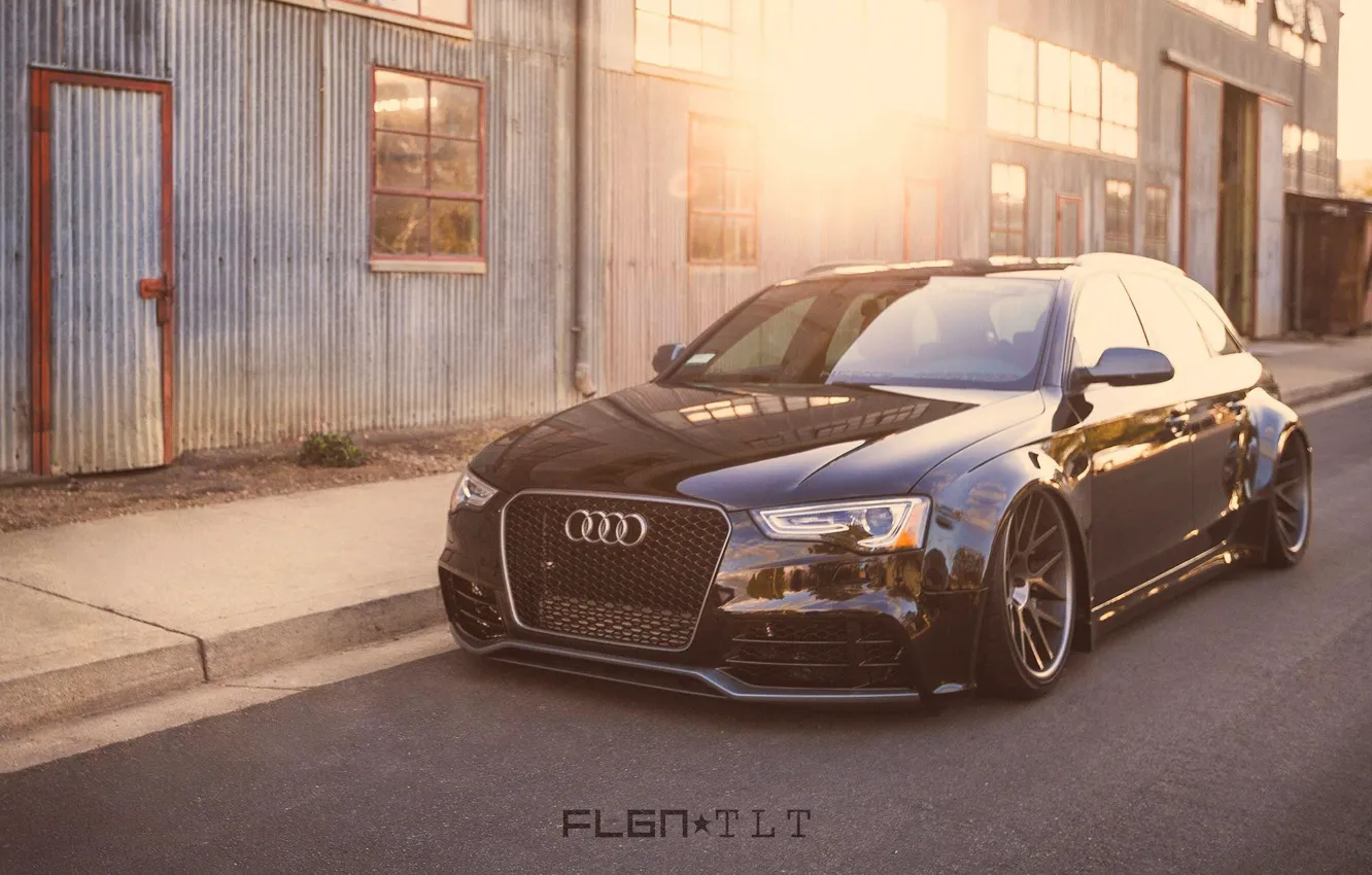 Photo wallpaper machine, auto, Audi, black, Audi A4