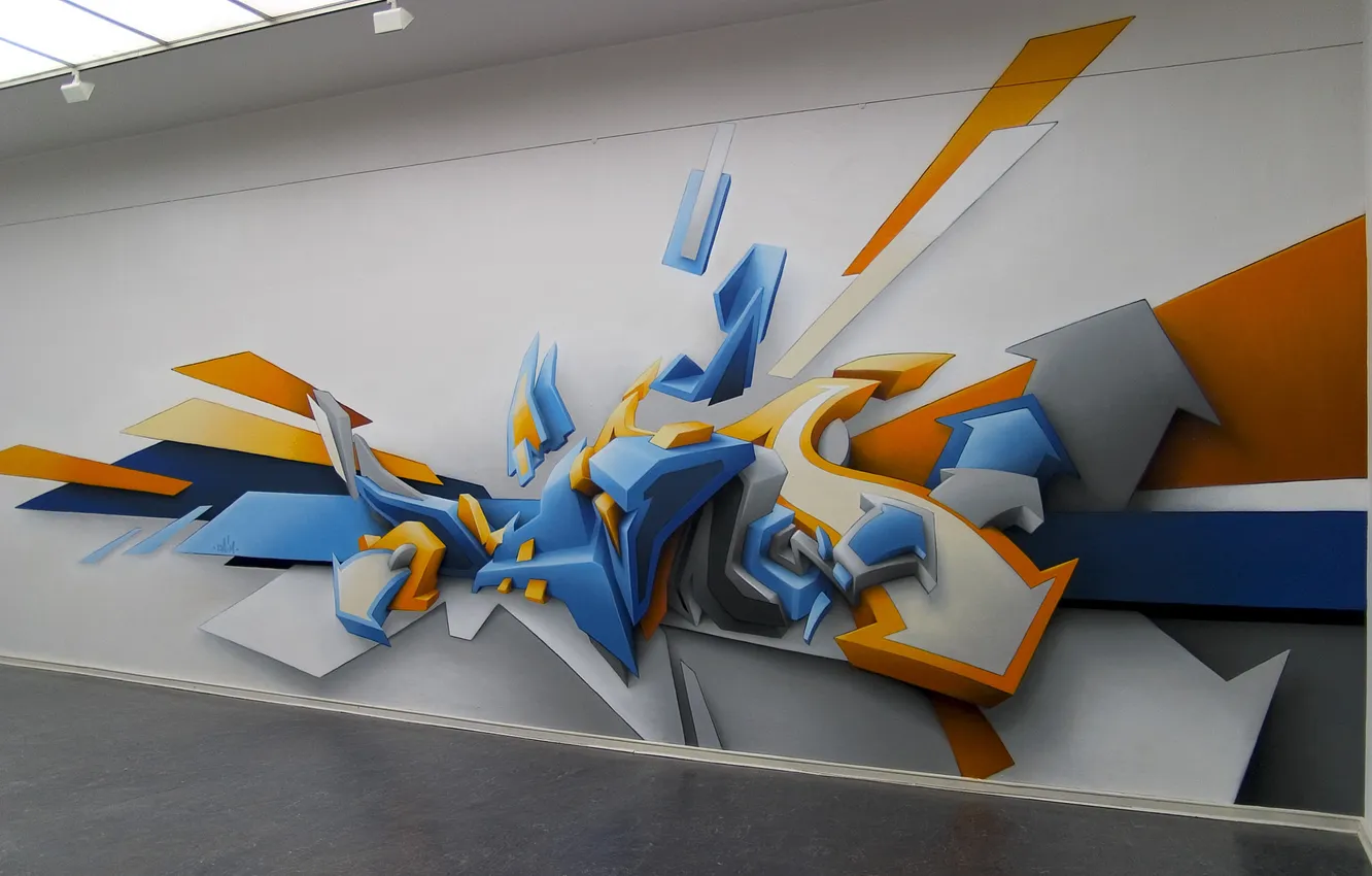 Photo wallpaper wall, figure, graffiti