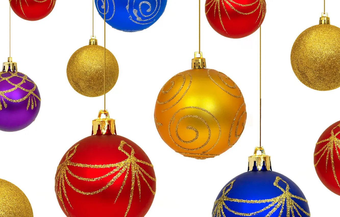 Photo wallpaper balls, toy, new year