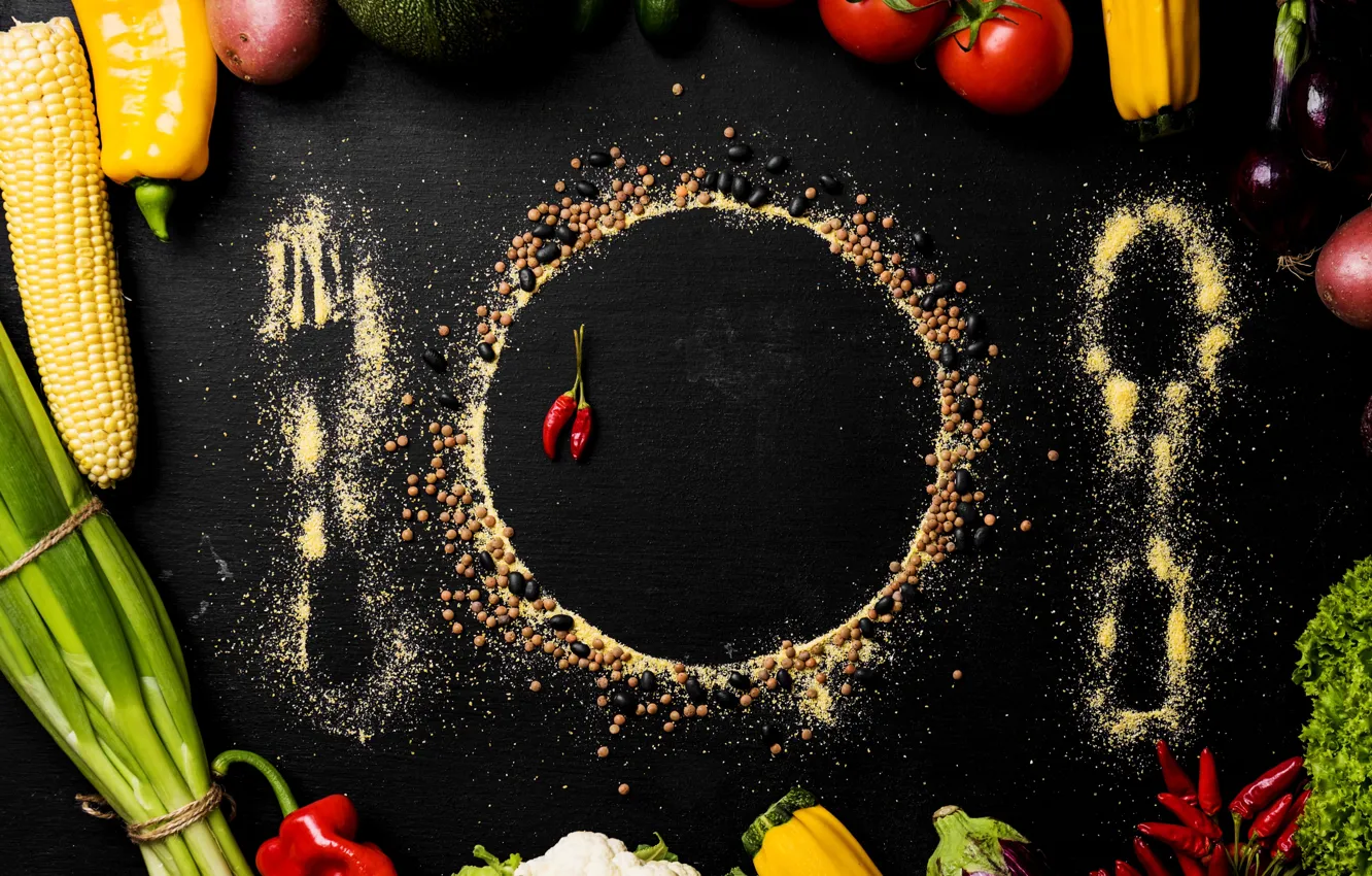 Photo wallpaper figure, vegetables, spices