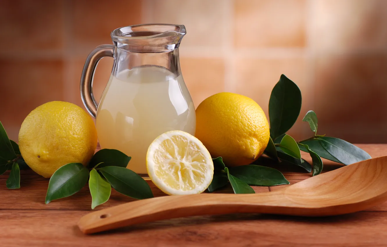 Photo wallpaper juice, lemon, fruit, pitcher, lemonade