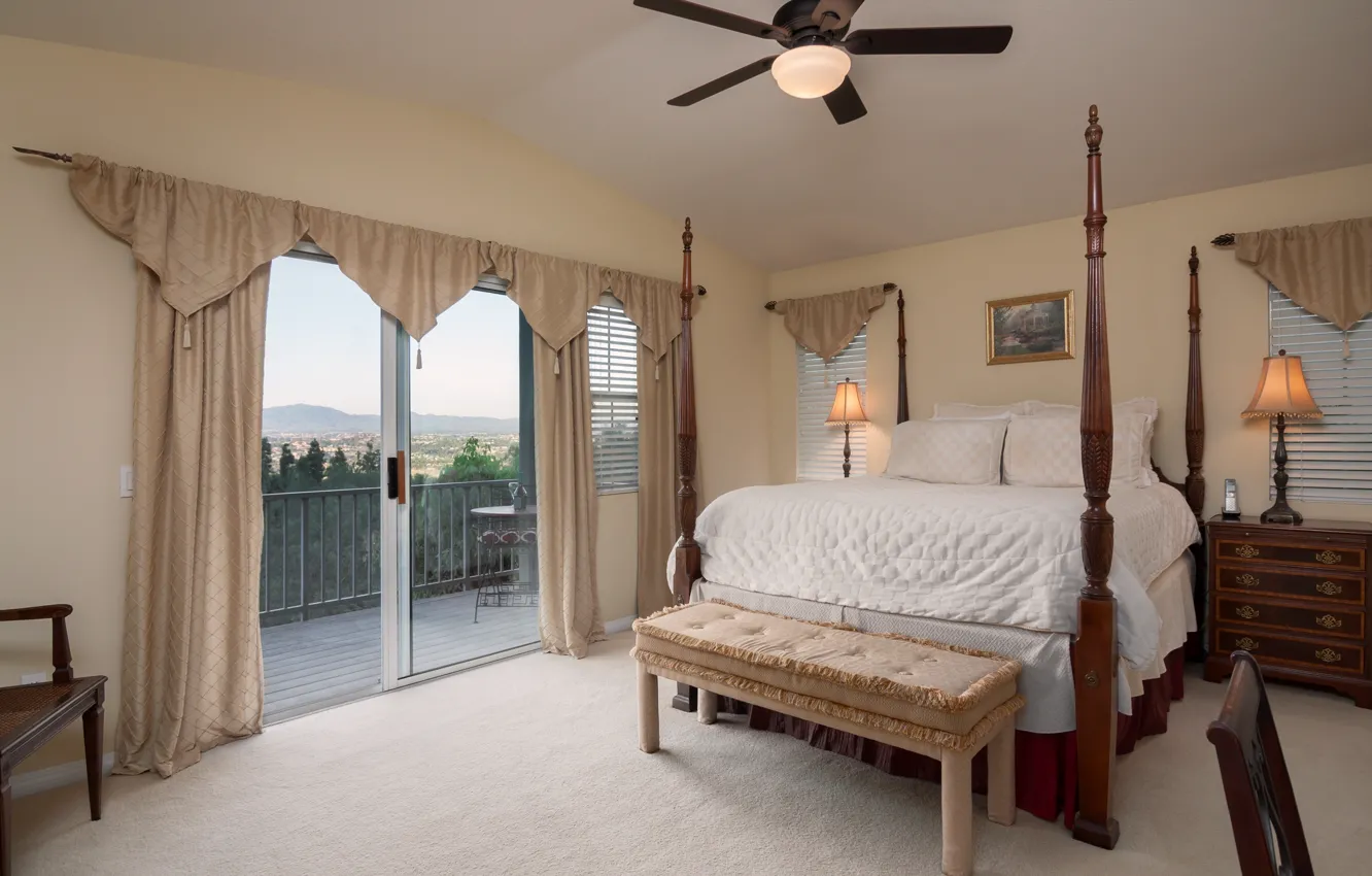 Photo wallpaper design, bed, bedroom