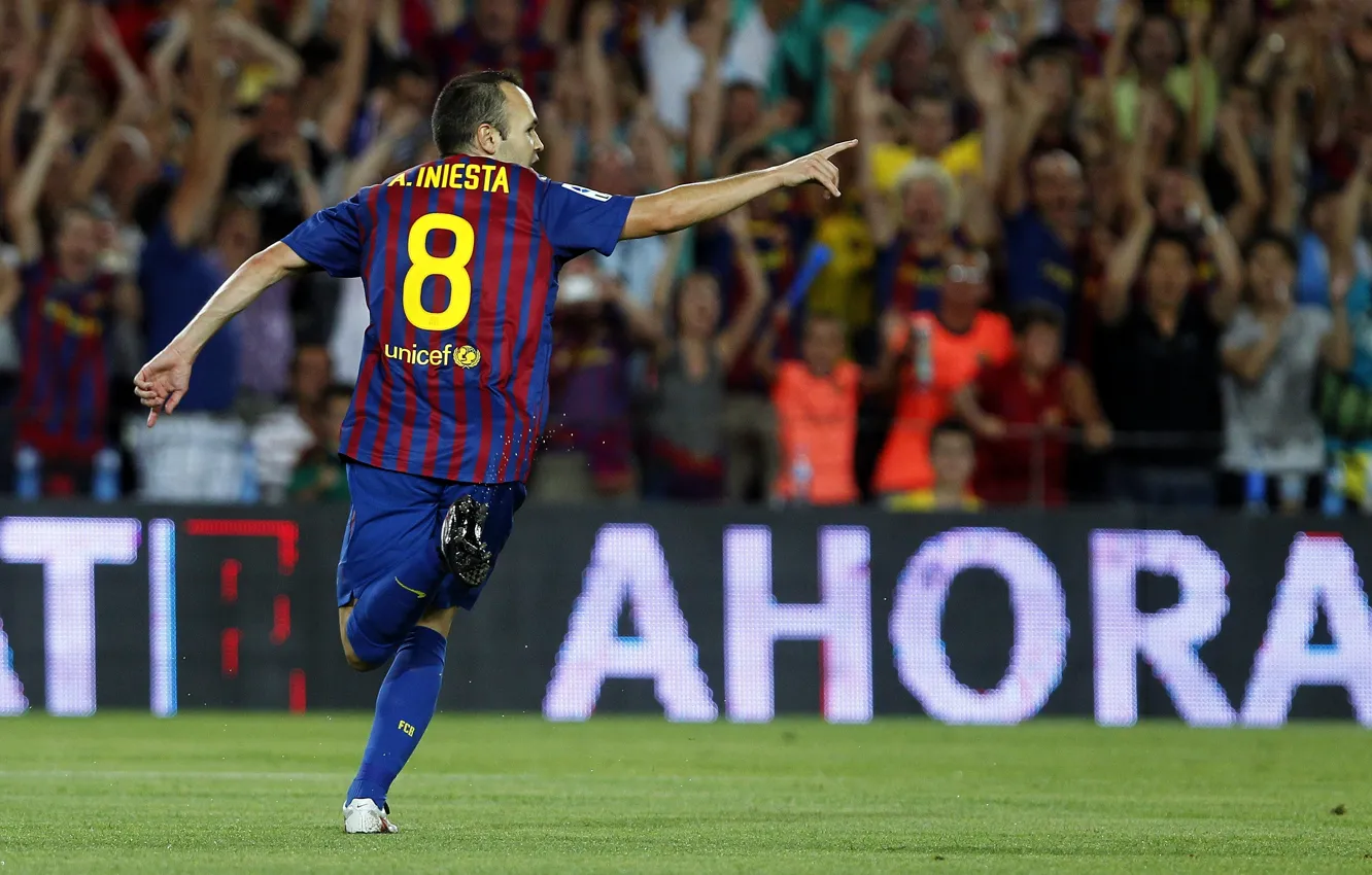 Photo wallpaper football, running, Barcelona, Barcelona, Andres Iniesta, Andres Iniesta, Player