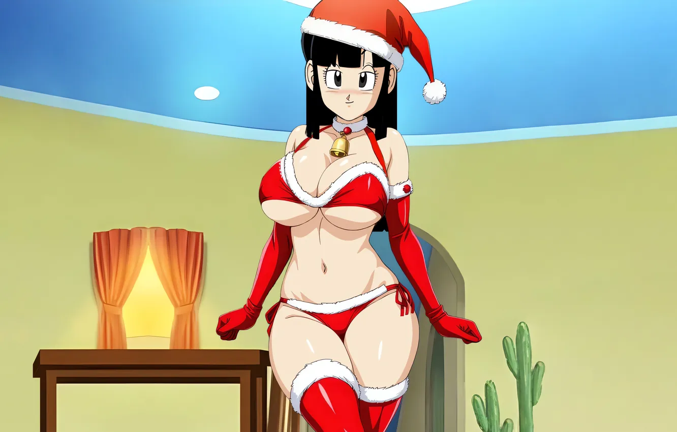 Photo wallpaper girl, sexy, cleavage, thighhighs, long hair, boobs, sexy girl, anime