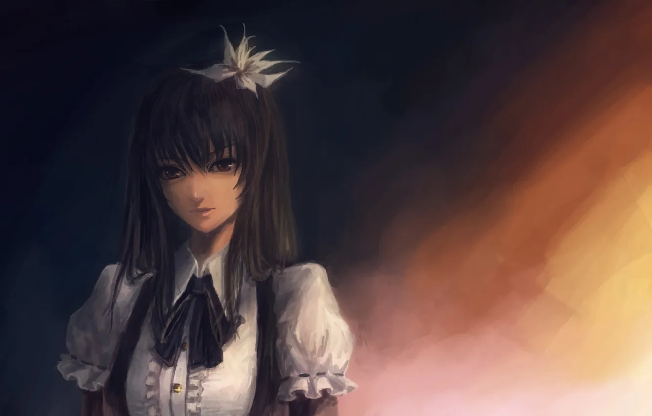 Photo wallpaper girl, flowers, figure, art, shirt, tomok1