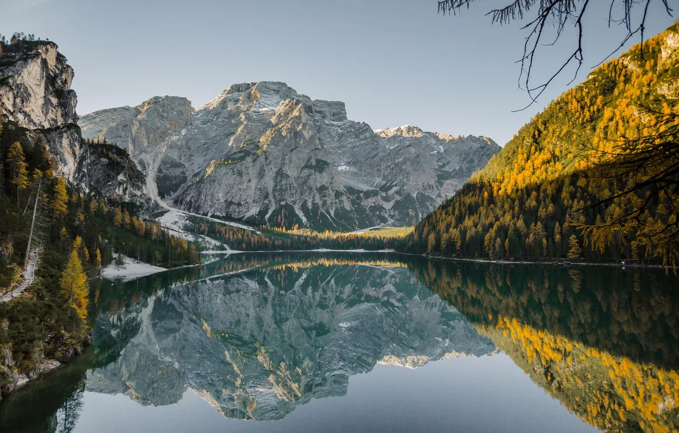 Photo wallpaper forest, landscape, mountains, nature, river