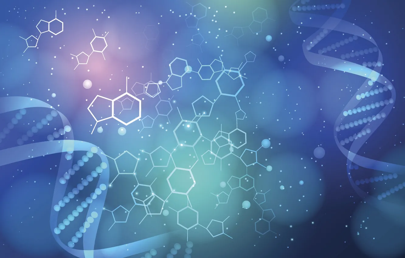 Photo wallpaper DNA, Background, Blue, Biology