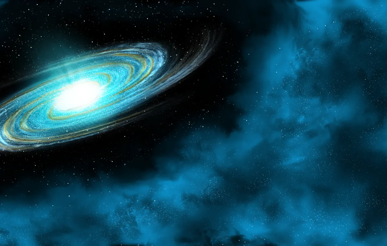 Photo wallpaper blue, nebula, Galaxy