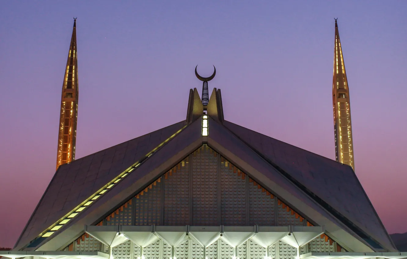 Photo wallpaper the minaret, Pakistan, Islamabad, Faisal mosque