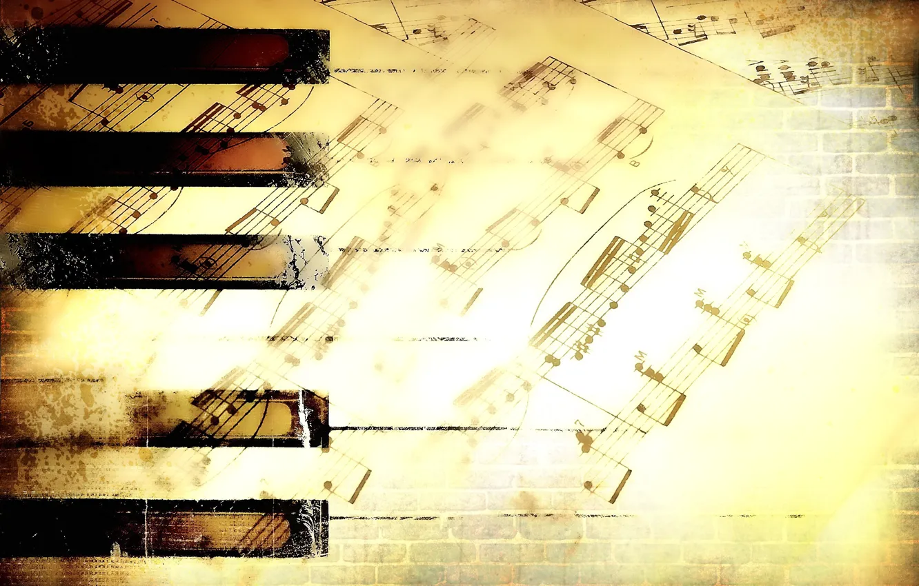 Photo wallpaper notes, music, Wallpaper, keys, Music