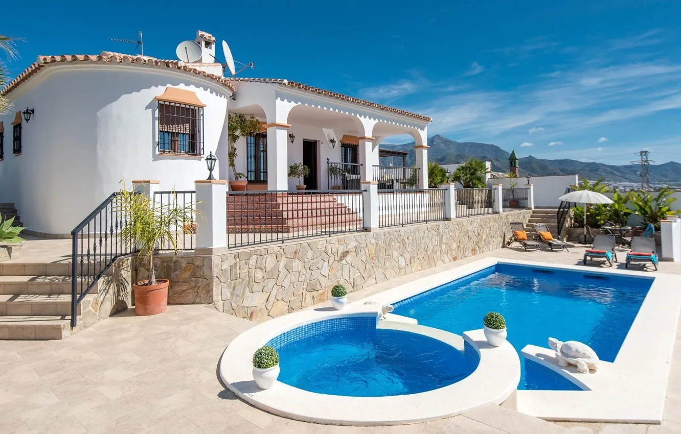 Photo wallpaper Villa, pool, architecture, Spain, Andalucia, Sol In Nerja, Villa Natalia