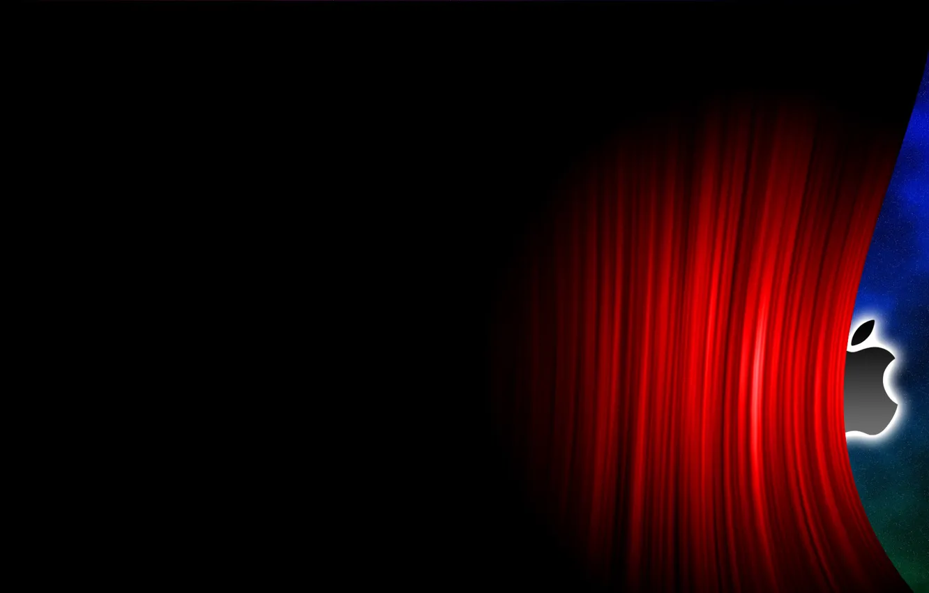 Photo wallpaper light, Wallpaper, apples, apple, emblem, twilight, curtain