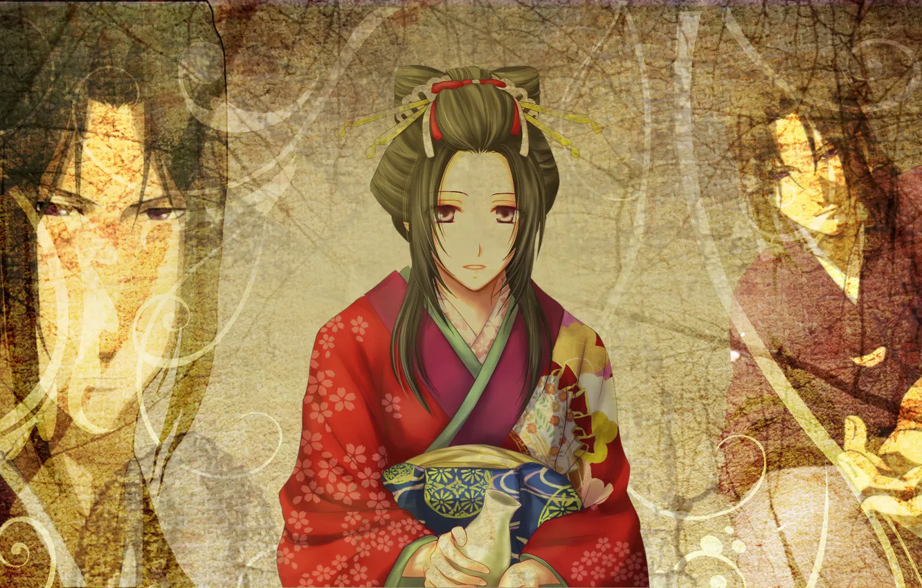 Photo wallpaper girl, image, kimono, Hakuouki Shinsengumi Kitano, Shinsengumi: Demons Sakura