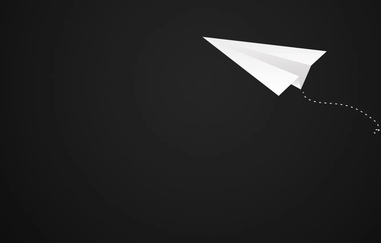 Photo wallpaper the dark background, black background, paper airplane
