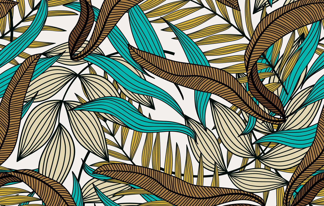 Photo wallpaper tropical, texture, background, leaves