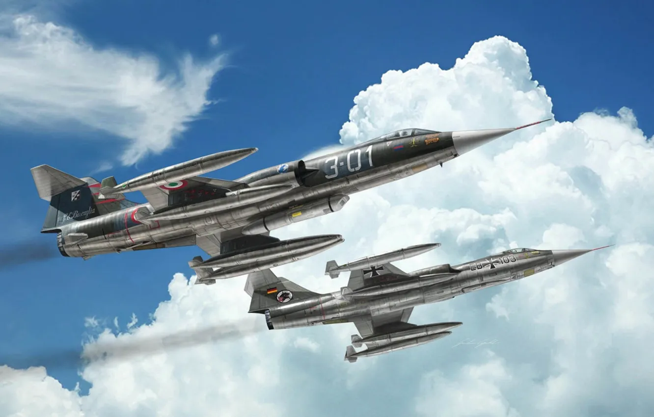 Photo wallpaper Germany, Italy, fighter-bomber, fighter-interceptor, Gianluca Capaldo, Lockheed F-104 Starfighter G/S