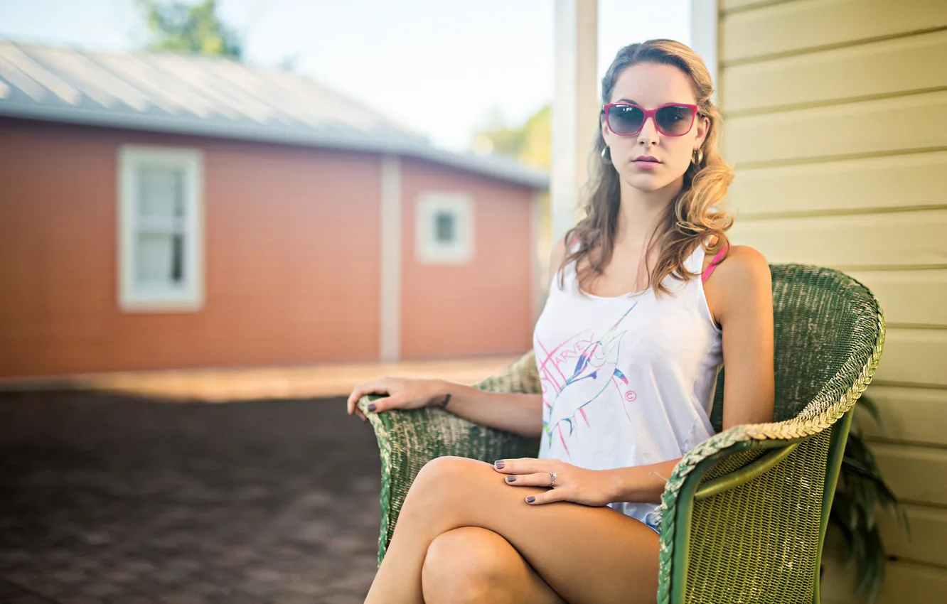 Photo wallpaper summer, look, model, glasses, legs, molly
