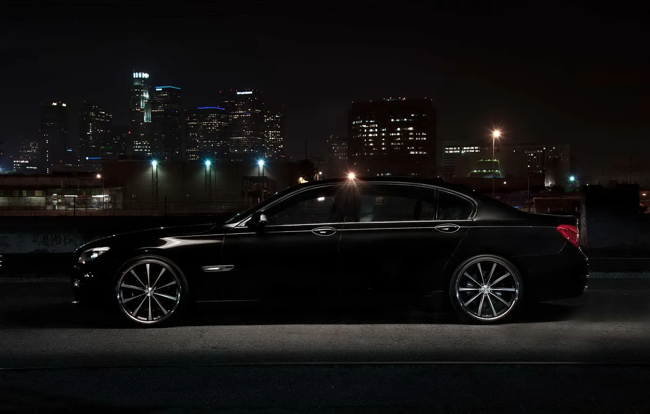 Photo wallpaper night, BMW, BMW, Boomer, 750Li, autowalls