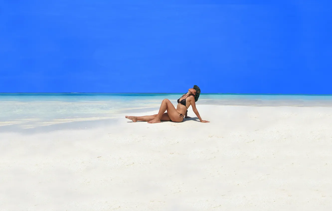 Photo wallpaper sea, summer, girl