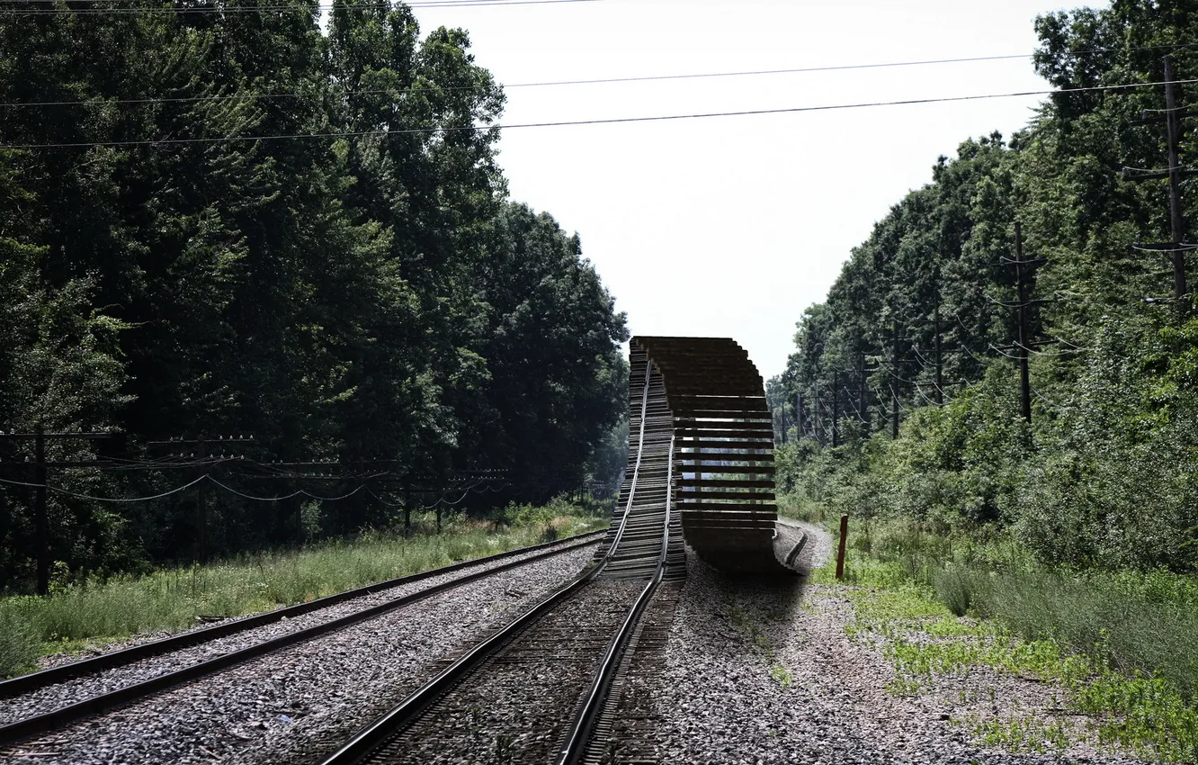 Photo wallpaper rails, the situation, railroad