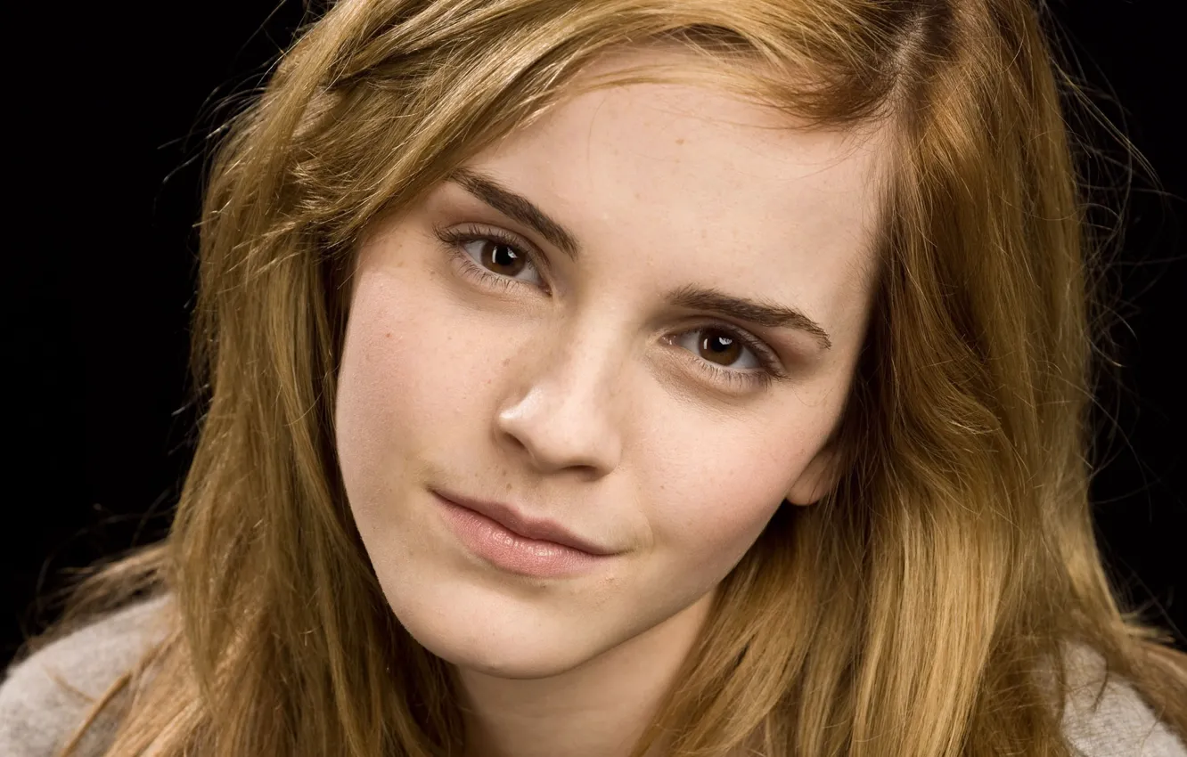Photo wallpaper close-up, portrait, makeup, actress, hairstyle, brown hair, beauty, Emma Watson