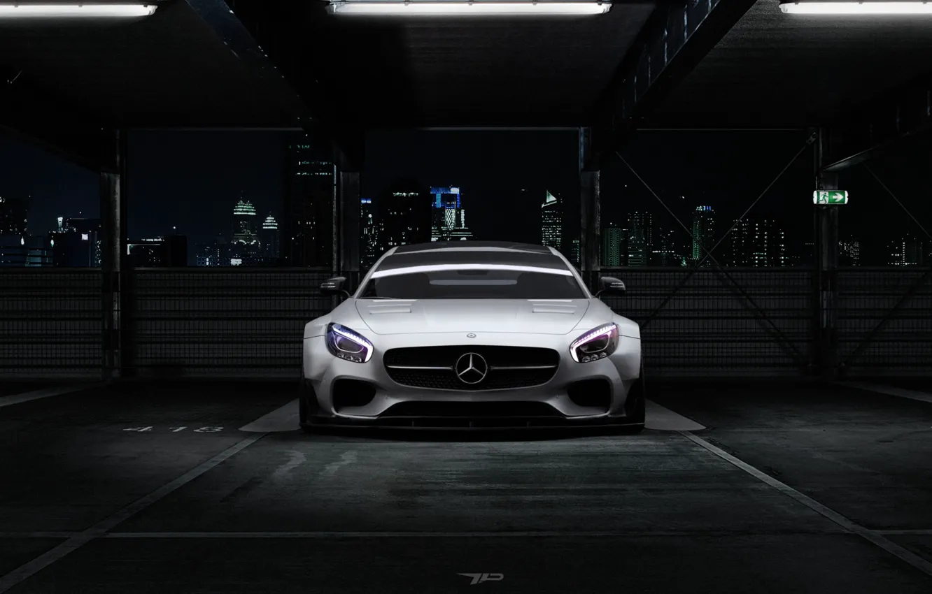 Photo wallpaper Mercedes-Benz, Auto, Night, Machine, Grey, Mercedes, AMG, Prior Design