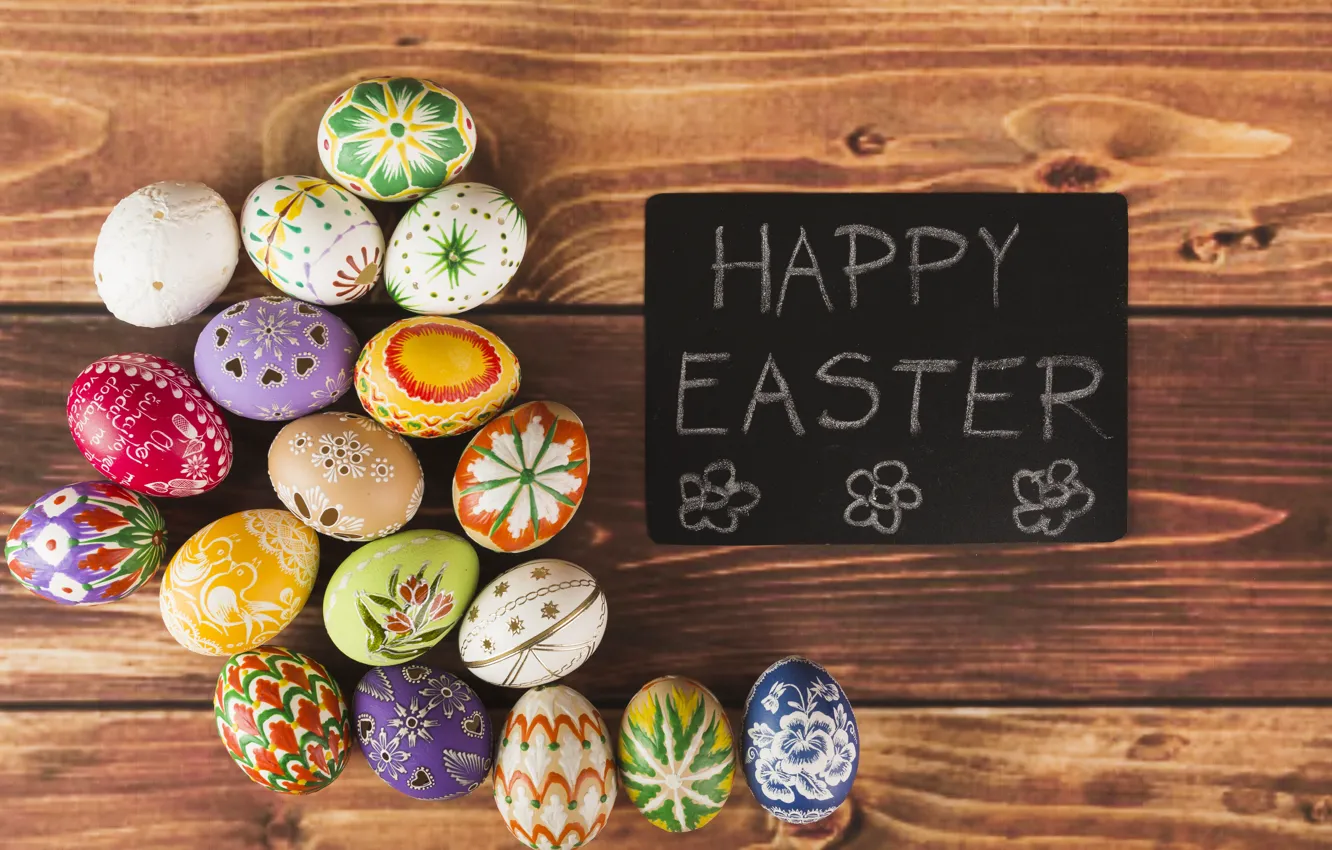 Photo wallpaper Easter, Eggs, Holiday, Board