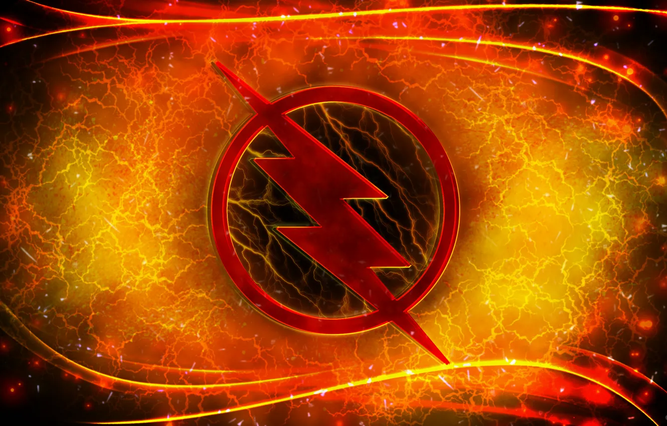 Photo wallpaper logo, lightning, comics, Reverse Flash