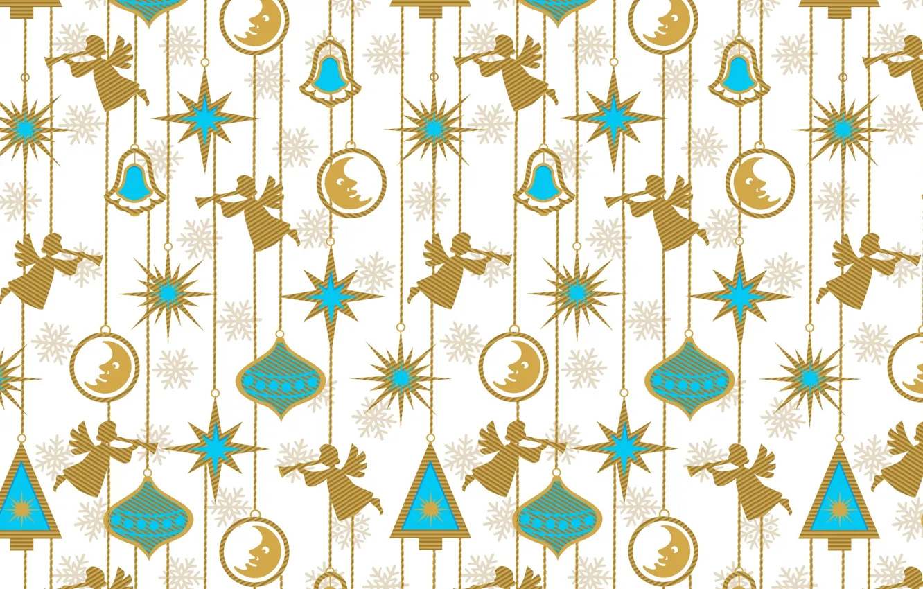 Photo wallpaper stars, decoration, snowflakes, holiday, figure, new year, angel, texture