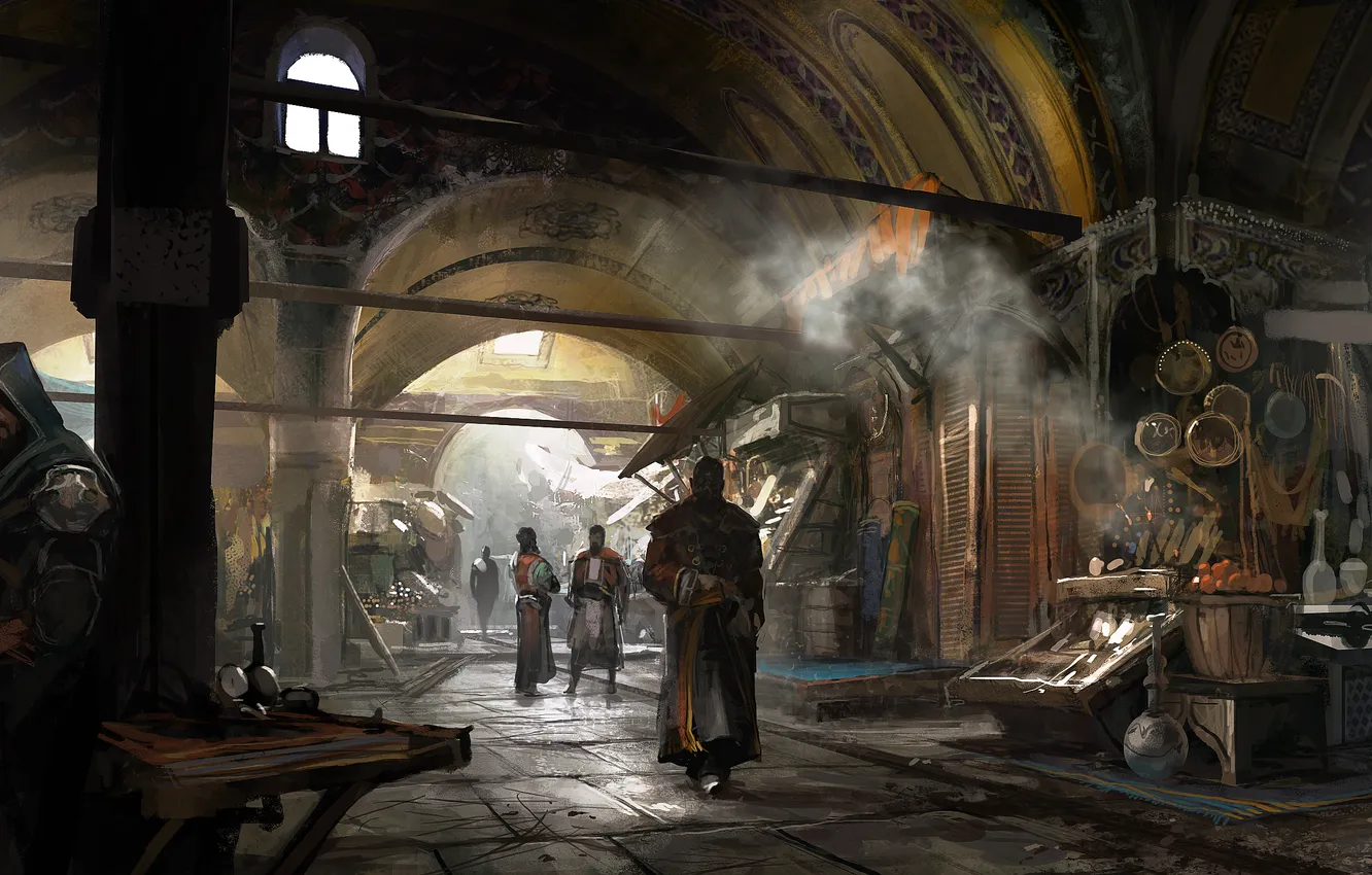 Photo wallpaper Bazaar, Constantinople, Assassin’s Creed: Revelations, Ezio Auditore, Assassin's creed, Revelation