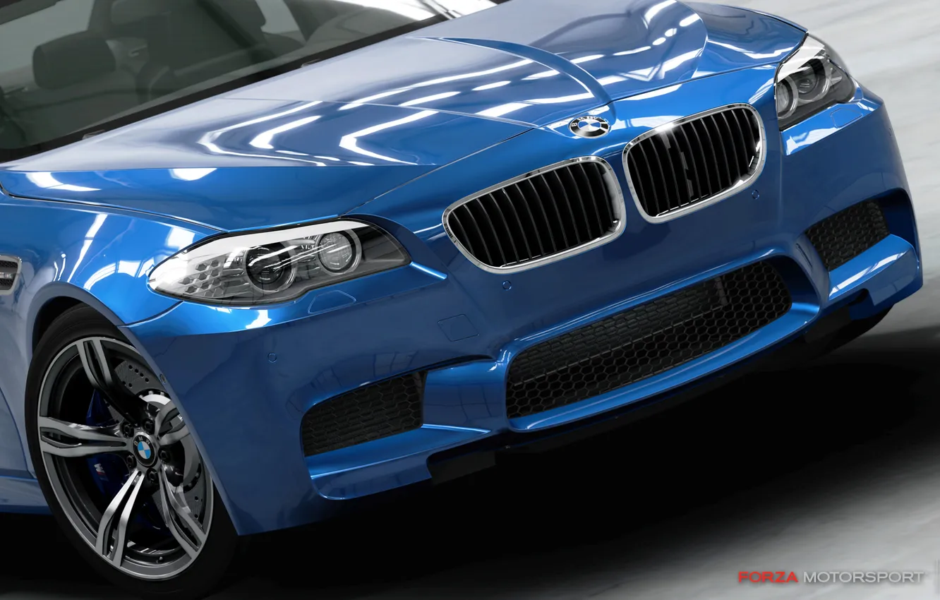 Photo wallpaper car, blue, lights, BMW, Forza Motorsport 4