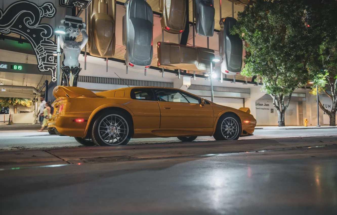 Photo wallpaper Lotus, yellow, Esprit, Lotus Esprit V8