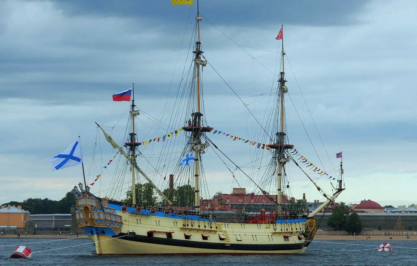 Photo wallpaper ship, Neva, Poltava, sailing, replica