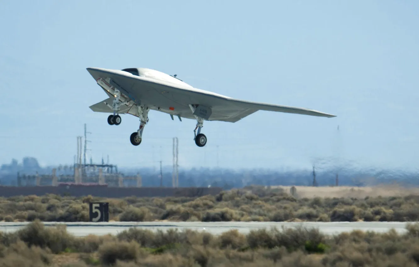 Photo wallpaper the rise, Northrop, Grumman, drone, Pegasus, X-47