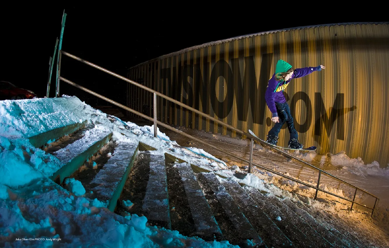 Photo wallpaper snowboarding, jib, twsnow