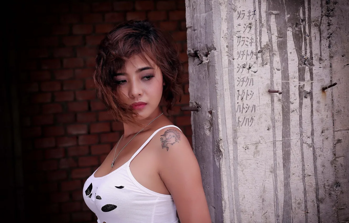 Photo wallpaper look, girl, background