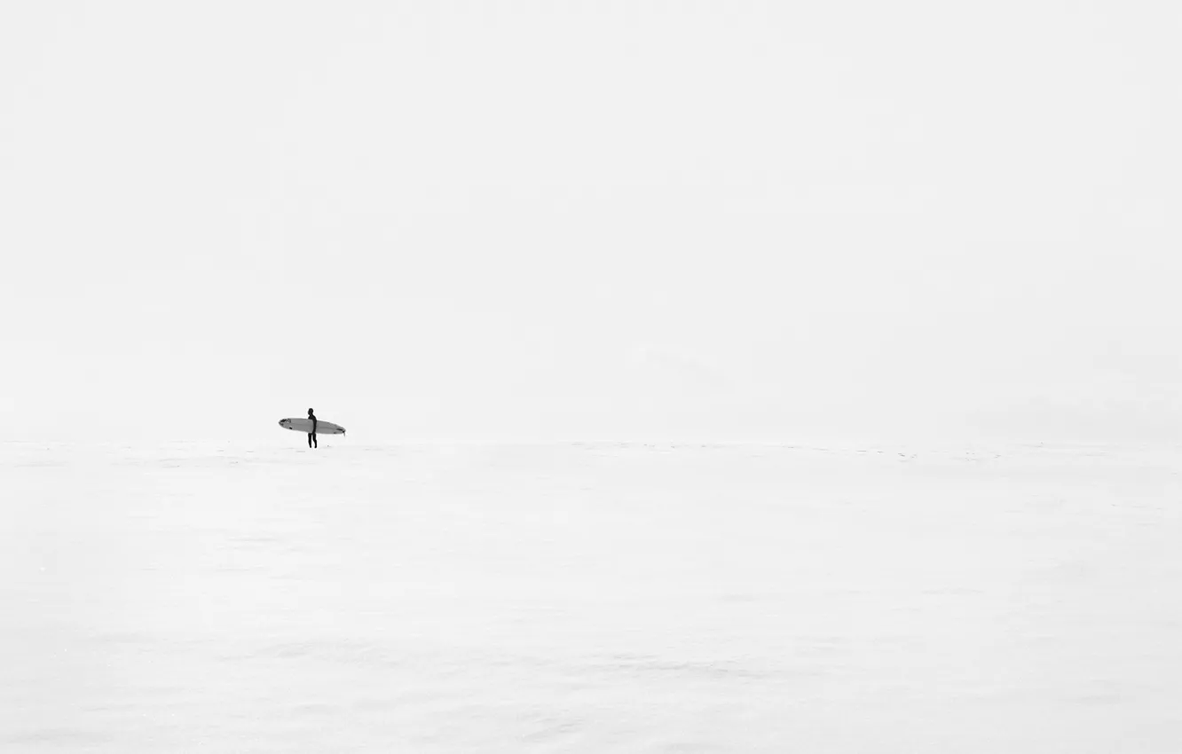 Photo wallpaper sea, Board, people