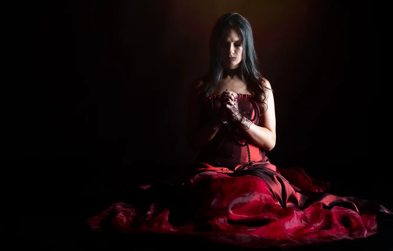 Photo wallpaper girl, face, background, dress, Elisa